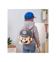 Süper Kahraman Mini Peluş Çanta, Ayarlanabilir Çocuk Sırt Çantası Askılı, Astarlı, Fermuarlı, 30 cm (Gri)