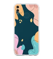 Huawei Y9 2019 Uyumlu Kamera korumalı Kapak Karışık Renkler Tasarımlı Şeffaf Kılıf