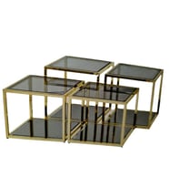Zigon Orta 19333 Model kare Metal gold kaplama Temper kırılmaz cam füme El yapım