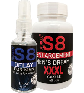 Stımul8 (S8) Erkekıere Özel Delay30 Mlsprey + Özel Xxxlşekillendirme 60 Lı Caps Boy Ebat