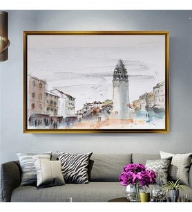 Altın Çerçeveli dekoratif tablo l1874 (Gold)