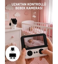 Uzaktan Kontrollü Bebek Kamerası Ninni ve Zoom Özellikli