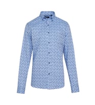 Hatemoğlu Mavi Desenli Modern Fit Pamuklu Gömlek