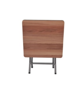 Mermer Desenli Katlanabilir Masa 60x60 cm (Kahverengi)