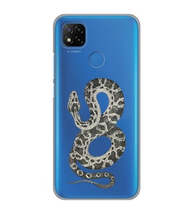 Redmi 9C / Redmi 10A Uyumlu Yılan Desenli Şeffaf Telefon Kılıfı