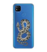 Redmi 9C / Redmi 10A Uyumlu Yılan Desenli Şeffaf Telefon Kılıfı