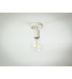RİOLİGHT RETRO,RUSTİK KOLİDOR,ODA,MUTFAK,BANYO İÇİN BEYAZ TEKLİ 1XE27 DUYLU PLOFONYER ARMATÜR,AVİZE