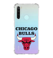 Xiaomi Redmi Note 8 Köşe Korumalı Antişok Kapak Chicago Bulls Tasarımlı Şeffaf Silikon Kılıf