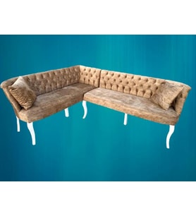 Köşe Takım 14555 Chester Model Ahşap Kayın Ayak ASLAN Babyfac Kahverengi El Yapım