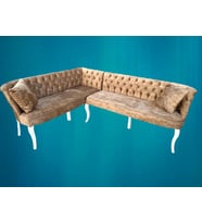 Köşe Takım 14555 Chester Model Ahşap Kayın Ayak ASLAN Babyfac Kahverengi El Yapım