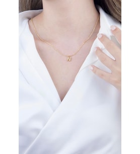 N Harfli Gold Zincir Kolye