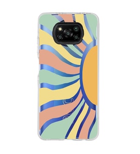 Poco X3 Pro Uyumlu Güneş Desenli Şeffaf Telefon Kılıfı