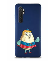 Xiaomi Mi Note 10 Lite Soft Premier Kapak Bayan Puff Tasarımlı Silikon Kılıf - Lacivert (Şeffaf)
