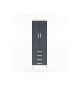 Hyperion Dolap Tek Raflı 4 Çekmeceli Tek Askılı 60x44x195 Aytaşı-Antrasit