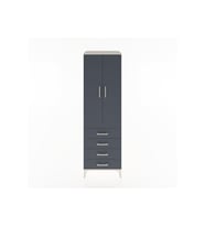 Hyperion Dolap Tek Raflı 4 Çekmeceli Tek Askılı 60x44x195 Aytaşı-Antrasit