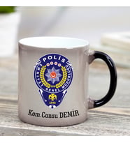 İsme Özel Sihirli Kupa Bardak - Polis Amblem