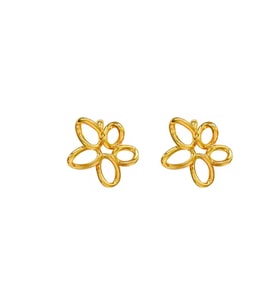 Özel Kutusunda Hediye Paketiyle Asteria Çiçek 316 L 18 K Altın Kaplama Vip Paslanmaz Renk Atmaz Garantili Çelik Küpe Hediye Küpe (Beyaz - Gold)