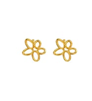 Özel Kutusunda Hediye Paketiyle Asteria Çiçek 316 L 18 K Altın Kaplama Vip Paslanmaz Renk Atmaz Garantili Çelik Küpe Hediye Küpe (Beyaz - Gold)