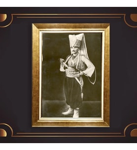 Altın Varaklı Çerçeveli Paspartulu Atatürk Tablo z4975 (Gold)