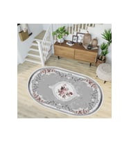 Eliana Home Baskılı, Yıkanabilir Kaymaz Taban Oval Halı TYC00515954133 100x150 cm (Gri)