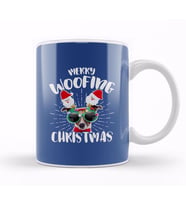 Merry Woofing Christmas Santa Glasses Dog Kupa Bardak Porselen