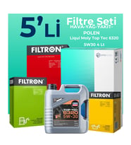 Filtron Citroen C3 Aircross 1.5 Dizel Filtre Bakım Seti Liqui Moly Motor Yağlı (2017-2022) 5 Li