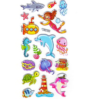 Sticker Kabartmalı Stiker Defter Planlayıcı Etiket (Lrg003)-17x9 cm- Deniz Dalgıç