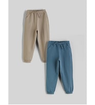 LCW Kids Bej Beli Lastikli Erkek Çocuk Jogger Eşofman Alt 2'li
