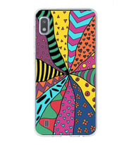 PrintiFy Samsung Galaxy A10 ile Uyumlu 1mm Slim Fit Retro Renkler 4 Baskılı Şeffaf  Kılıf