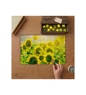 Ayçiçeği Günebakan Tarlası Tasarımı 240 parça Ahşap Puzzle Ahşap Kutuda MP07468