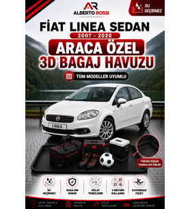 Fiat Linea Sedan 2007 - 2020 Araca Özel 3D Bagaj Havuzu