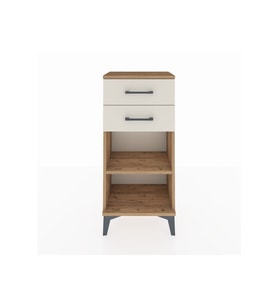 Arges Komodin Tek Raflı 2 Çekmeceli 44x30x96 Çam-Aytaşı