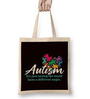 Autism Heart Puzzle Awareness Autistic Support Ribbon Health Bez Çanta Uzun Saplı