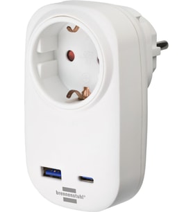 Brennenstuhl Premium Serisi Tek Soketli 20W Hızlı Şarj Özellikli 1 Typ-C + 1 USB' li Şarj Korumalı Priz