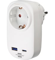 Brennenstuhl Premium Serisi Tek Soketli 20W Hızlı Şarj Özellikli 1 Typ-C + 1 USB' li Şarj Korumalı Priz (Beyaz)