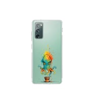 Samsung Galaxy S20 FE ile uyumlu Splash ahtapot tasarımlı şeffaf silikon kılıf