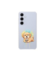Samsung Galaxy S24 ile Uyumlu Splash Köpek Tasarımlı Şeffaf Silikon Kılıf