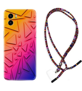 Vivo Y15S Y32 Y33S Y51 Y53S Kılıf Boyun Asklı Rasta Silikon Üçgenler 1635