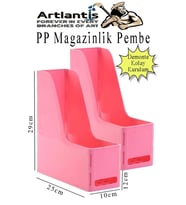 Pembe Magazinlik Demonte Plastik 2 Adet Plastik Kutu Klasörü Magazinlik A4 Dosya ve Masa Düzenleyici Sınıf Ev Ofis