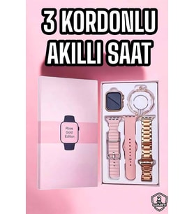 Northcity Akıllı Saat AMOLED Ekran 3 Kordonlu - Sesli Görüşme ve Hediyeli Aksesuar