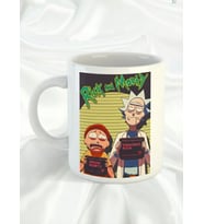 "Rick and Morty "  Tasarımlı Hediyelik Porselen Kupa Bardak (Beyaz)
