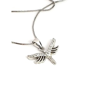 Minimal zirkon taşlı gümüş modern yusufçuk kolye