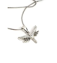 Minimal zirkon taşlı gümüş modern yusufçuk kolye