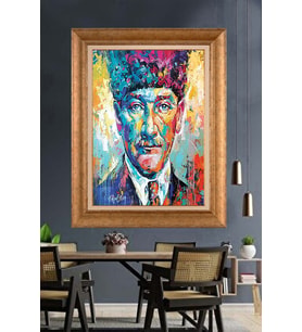 Altın Varaklı Çerçeveli Paspartulu Atatürk Tablo nh433 (Gold)