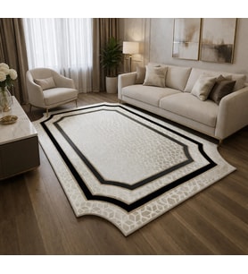 Bahariye Halı Deep 6089 X Krem Modern Salon Halısı