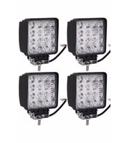 4 Adet 16 Led Off Road Kare Çalışma Lambası Sis Lambası Projektör Gündüz Farı 48 Watt