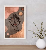 BK Home Minimalist Woman Dekoratif Ahşap Beyaz Çerçeveli Tablo-1