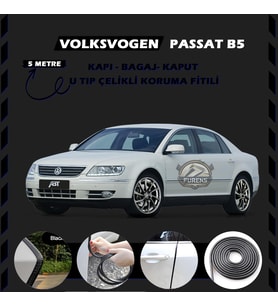 Volksvogen Passat B5 Oto Araç Kapı Koruma Fitili 5metre Parlak Siyah Renk