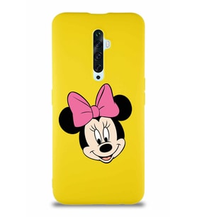 Oppo Reno 2Z Soft Premier Kapak Minnie Mouse-C Tasarımlı Silikon Kılıf - Sarı (Şeffaf)