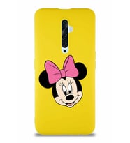 Oppo Reno 2Z Soft Premier Kapak Minnie Mouse-C Tasarımlı Silikon Kılıf - Sarı (Şeffaf)